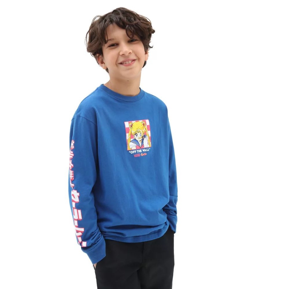 Camiseta De Manga Larga Con Gráfico De Marinero Luna Vans X Pretty Guardian De Niño (8-14 Años) Azul