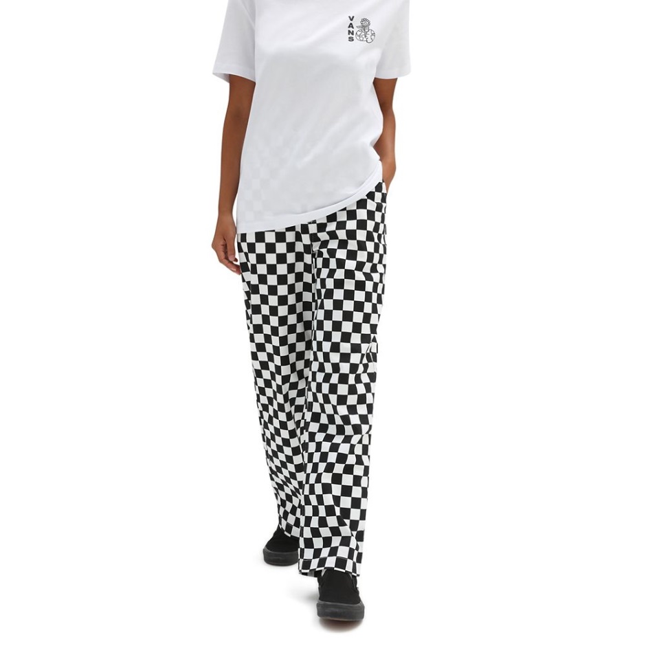 Authentic Mujer Chino Estampado Negro-blanco Vans
