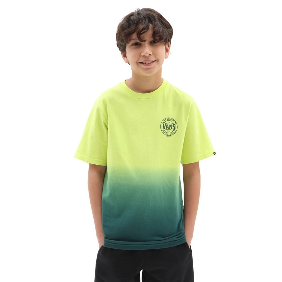 Camiseta De Niño Dip Dye (8-14 Años) Verde-amarillo Vans