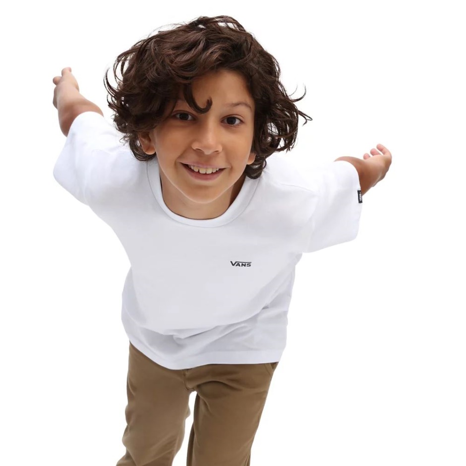 Camiseta De Niño En El Pecho Izquierdo (8-14 Años) Vans Blancas
