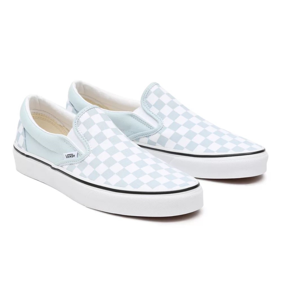 Zapatillas Sin Cordones Clásicas Checkerboard Azul Vans