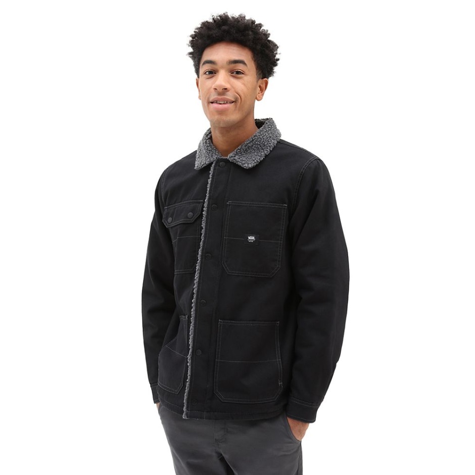 Abrigo Drill Chore Chaqueta Sherpa Gris Vans