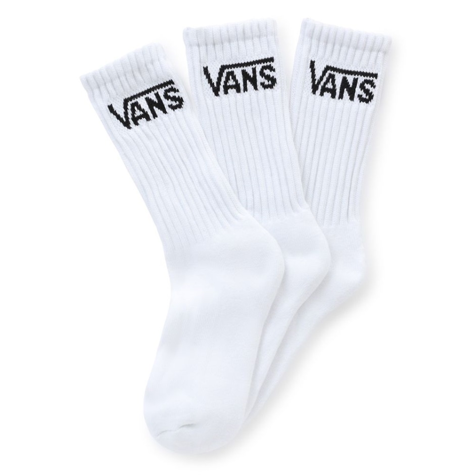 Calcetines Clásicos Para Niños Us 10-13.5 (3 Pares) Vans Blancas
