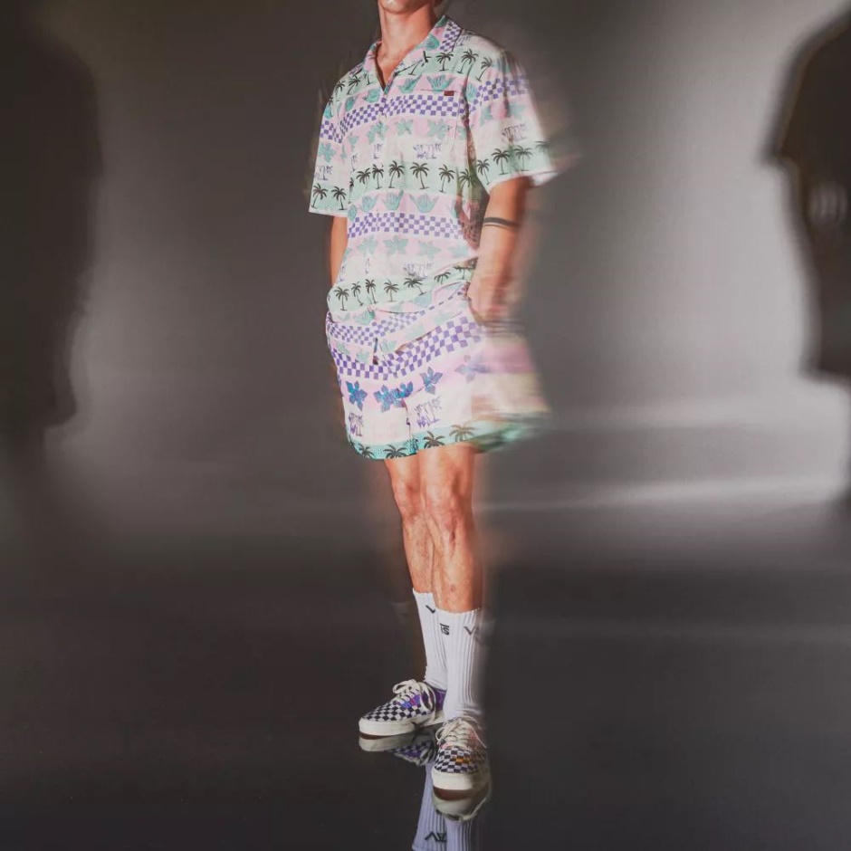 X Cosas Más Extrañas California Stripe Volley Boardshorts Rosa Vans