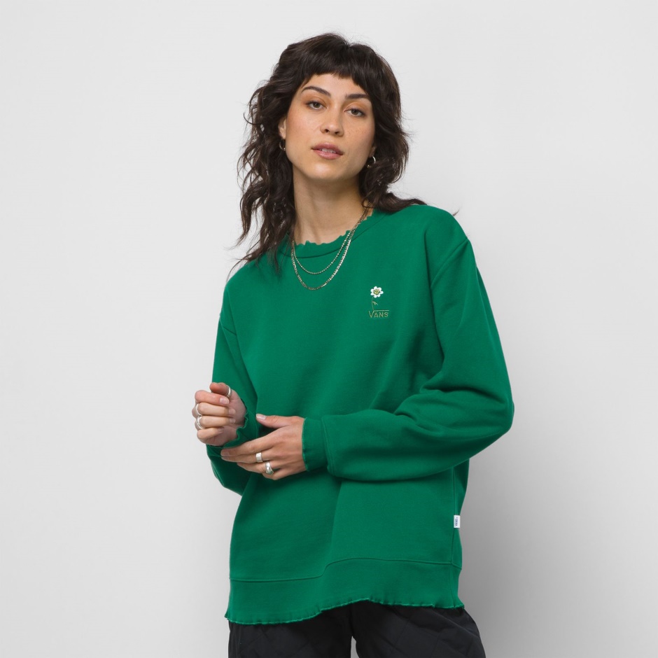 Anaheim Floral Peso Pesado French Terry Bff Crew Chaqueta Verde Furgonetas