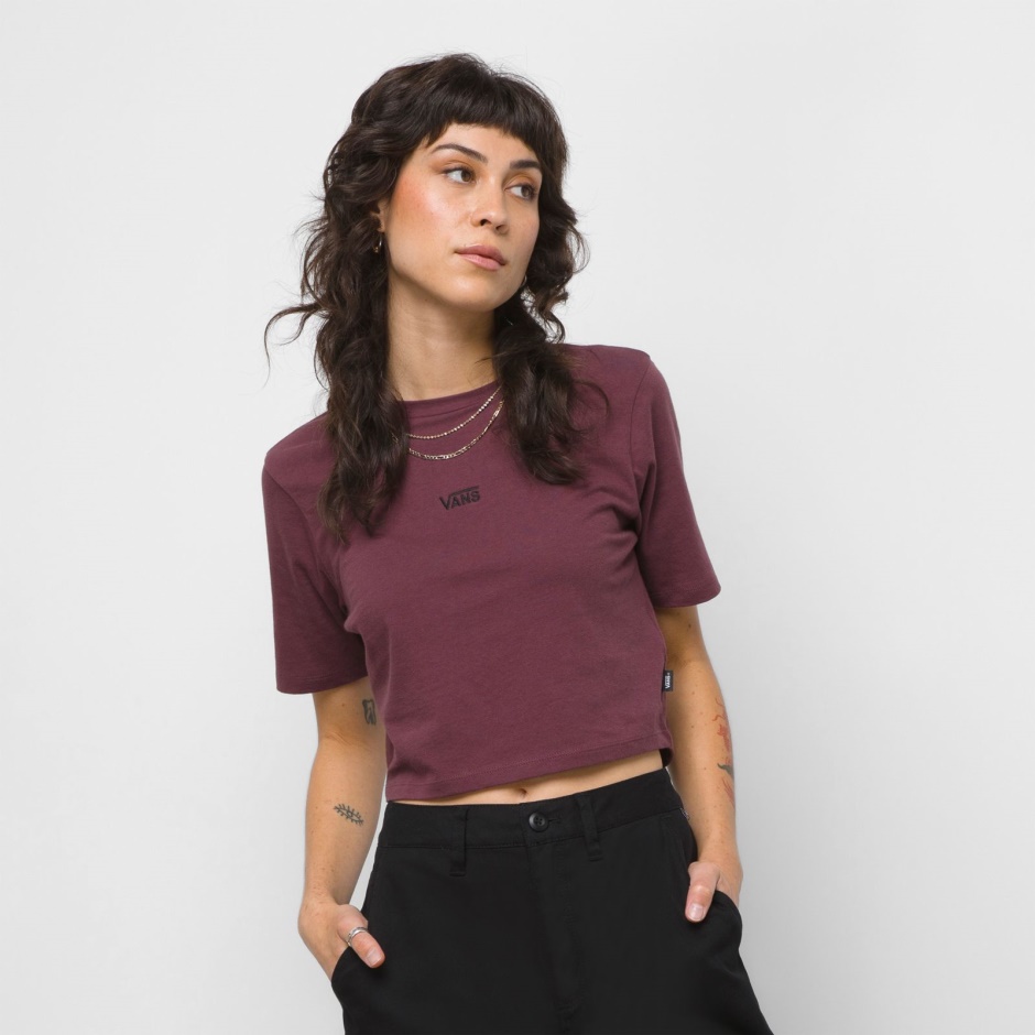 Camiseta Deportiva Voladora V Crop Crew Catawba Uva Vans