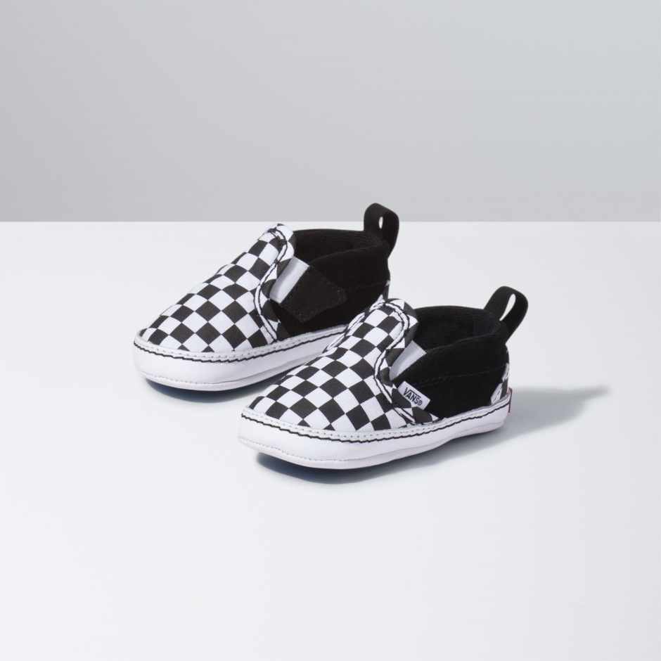 Bebé Checker Slip-on V Cuna Negro-true Blanco Vans
