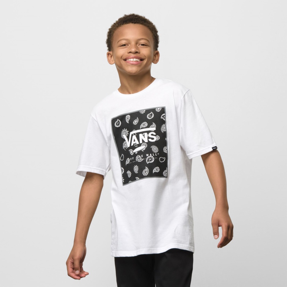 Camiseta De Niño Con Estampado De Cuadros Vans Blancas