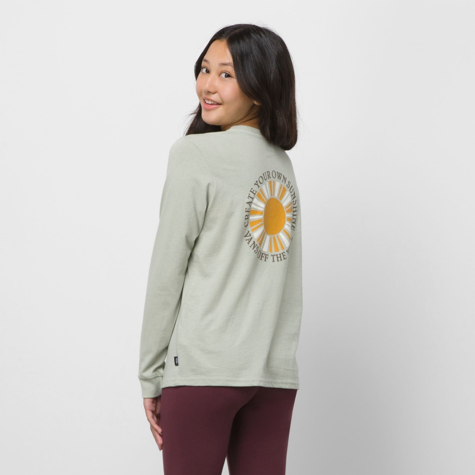 Camiseta De Manga Larga Con Brillos Para Niños Bff Desert Sage Vans