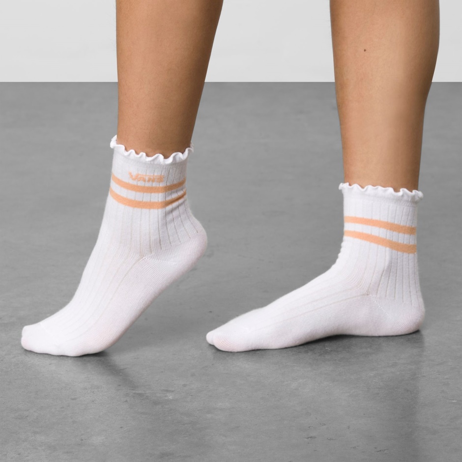 Calcetín Con Volantes Talla 6.5-10 White-coral Sands Vans