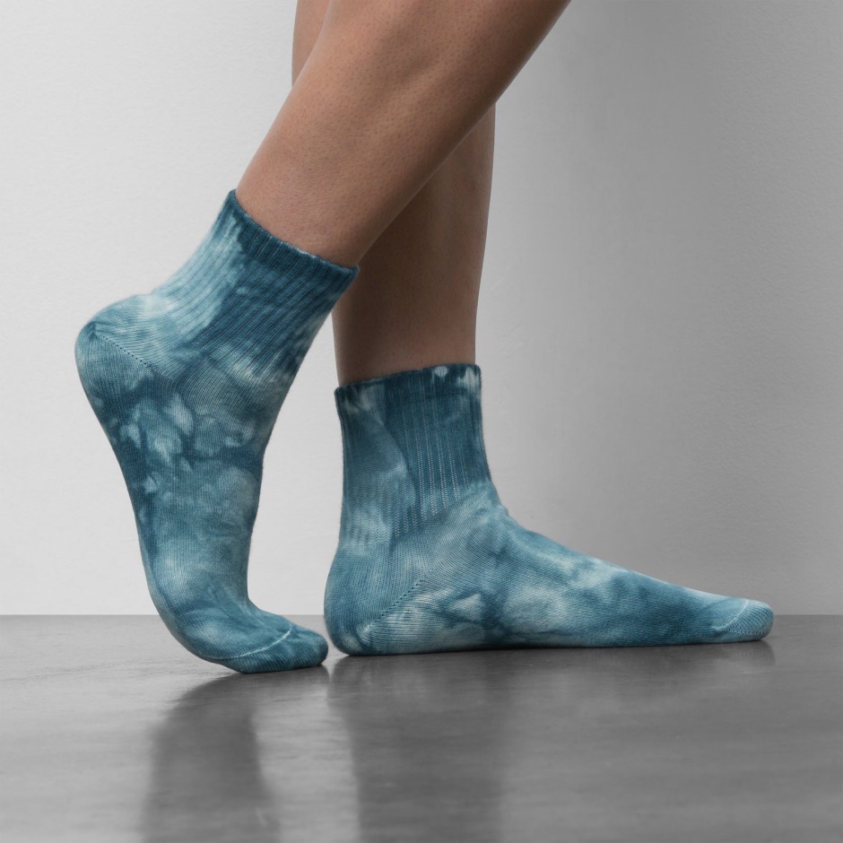 Calcetín De Media Tripulación Lavado 6.5-10 Furgonetas Verde Azulado Profundo-malvavisco