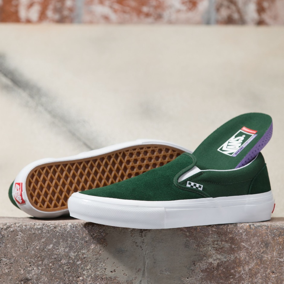 Envuelto Skate Slip-on Verde-blanco Vans