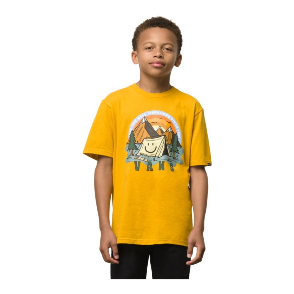 Camiseta De Niño Off The Wall Vibes Amarillo Dorado Vans