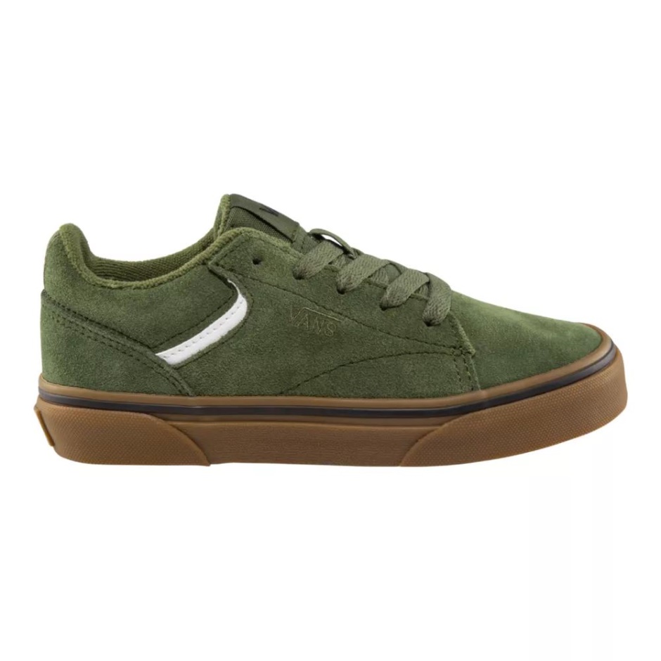 Zapatillas De Skate Seldan De Grado/preescolar Para Niños Ante Green-gum Vans