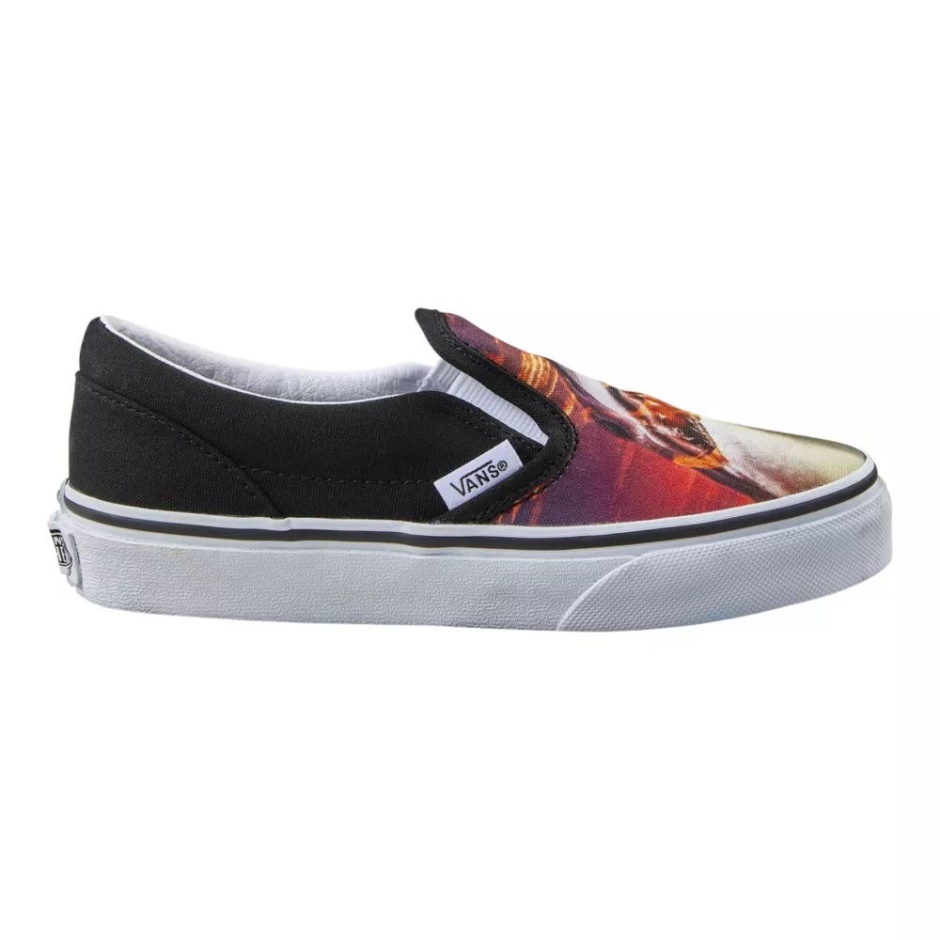 Zapatillas De Skate Clásicas Para Niños Pre-escolares Zapatillas De Deporte Bajas Para Niños Sin Cordones En Tiburón Puesta De Sol-negro Vans