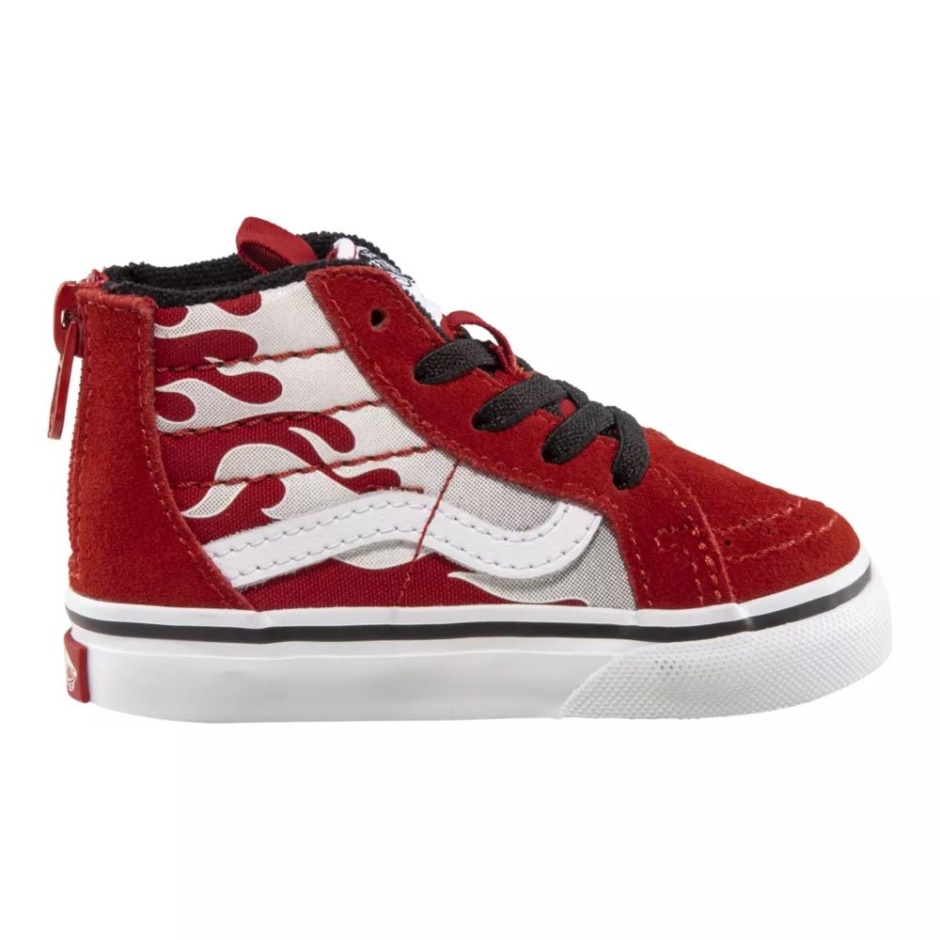 Zapatillas De Skate Con Cremallera Sk8-hi Para Niños Pequeños Racing Rojo-negro Vans
