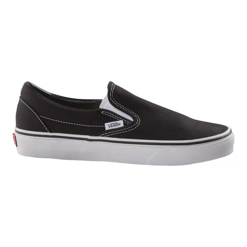 Zapatillas De Skate Clásicas Para Mujer, Zapatillas Bajas Sin Cordones En La Parte Superior, Vans Negras Transpirables