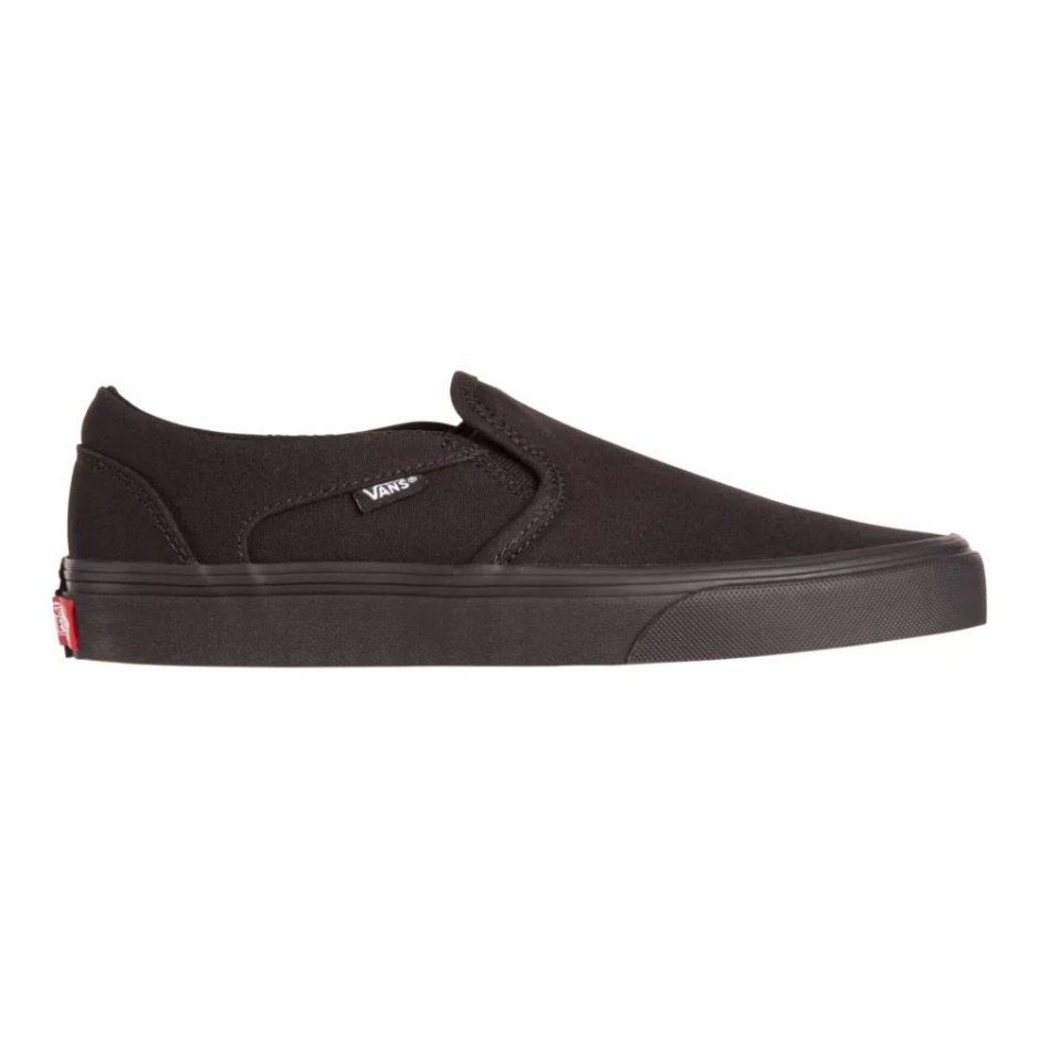Zapatillas De Skate Asher Para Mujer Zapatillas Sin Cordones En Lona Ligeras Negras-negras Vans