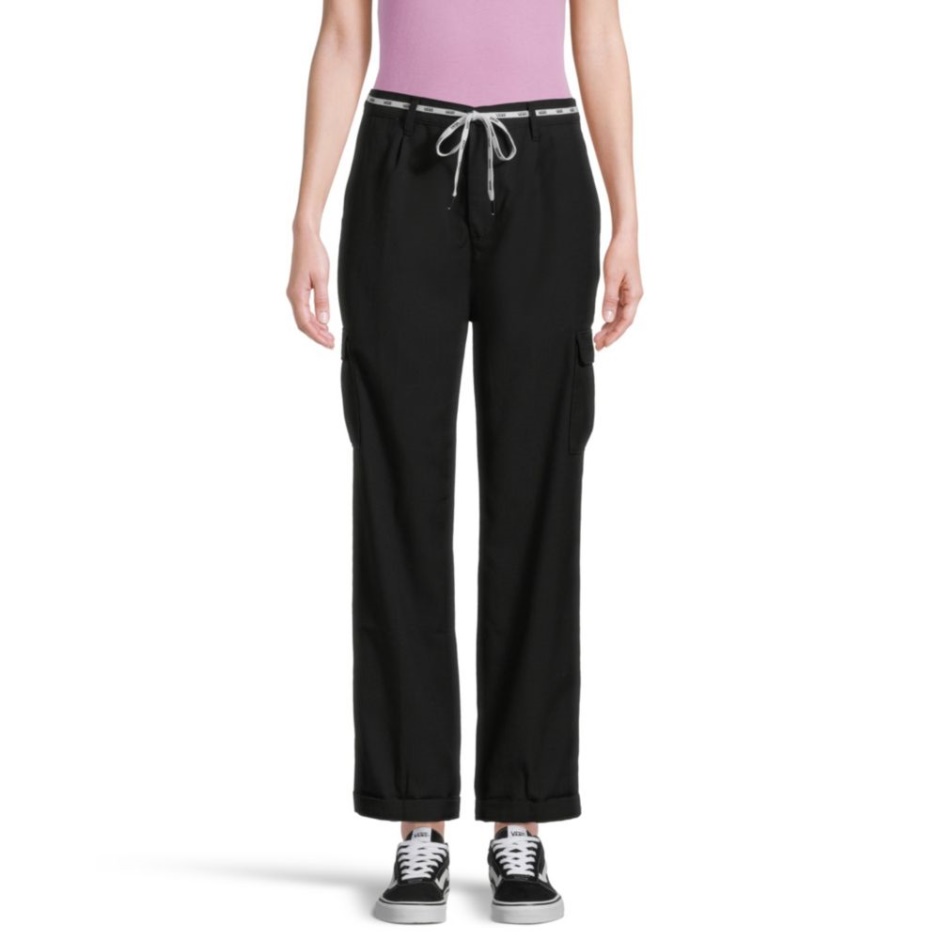 Pantalón Cargo De Mujer Con Cordones Negros Vans
